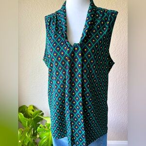 WONDER BY CHRISTIAN SIRIANO Sleeveless Geometric Pattern Top. In Size-L.